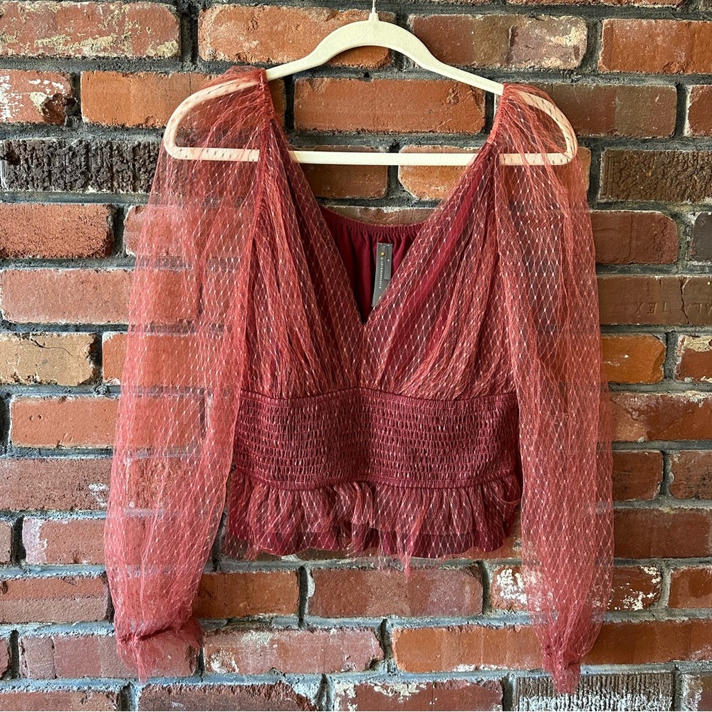 Anthropologie Tulle Blouse